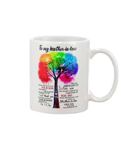 Daughter In Law mug mother inlaw brought up daughter htte