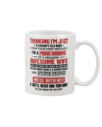 Husband mug tqh proud husband wife mess