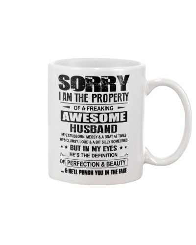 Wife mug sorry husband property punchu htte