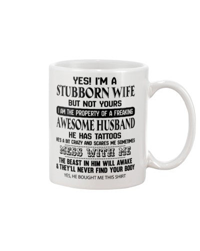Husband mug tattoos stubborn wife husband beast ngvt