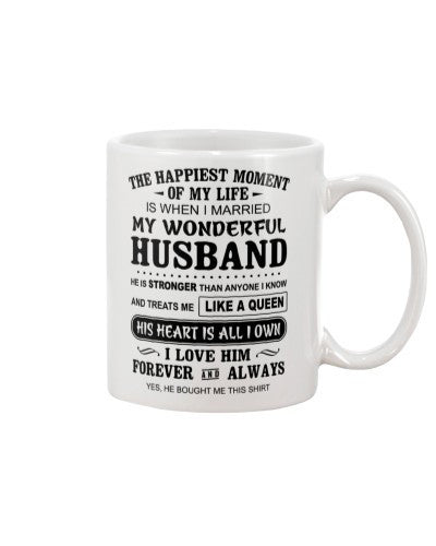 Wife mug tqh happiest wonderful husband