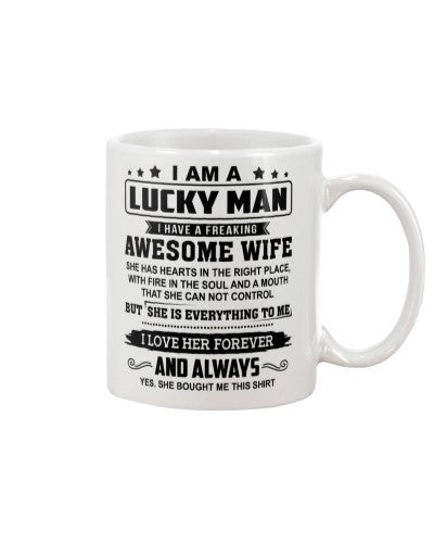 Husband mug iaa lucky man wife everything htte