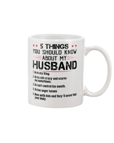 Husband mug 5 thing know my husband ngvtt