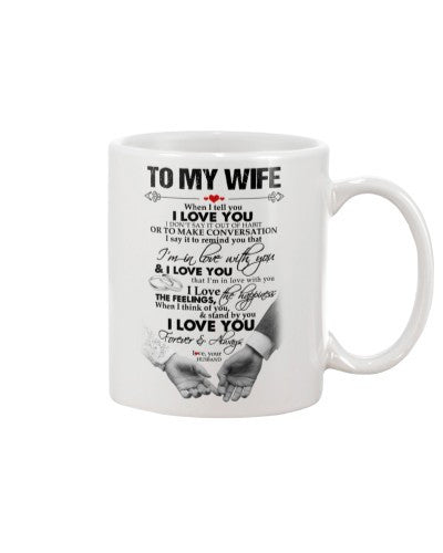 Wife mug wife husband conversation feeling htte