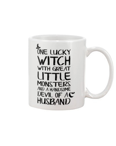 Wife mug one lucky witch husband ntmn