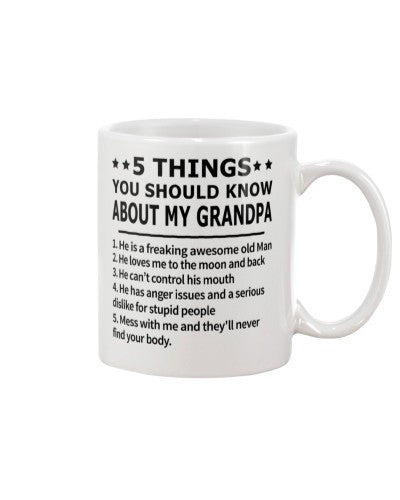 Granddaughter Mug- 5 things know old man nogrumpy htte