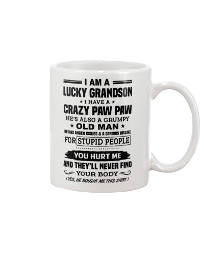 Granddaughter Mug- lucky grandson pawpaw yourbody htte