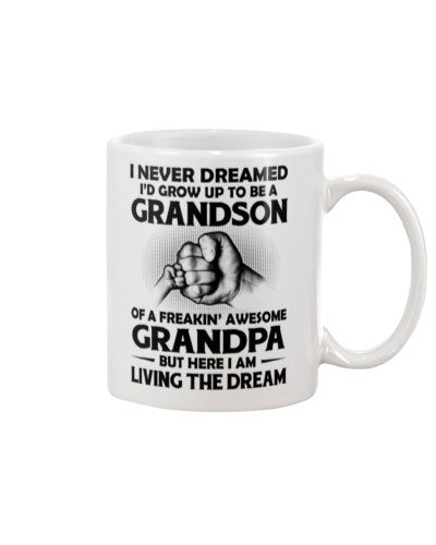 Grandson Mug- grandson grandpa here living daub ngvt