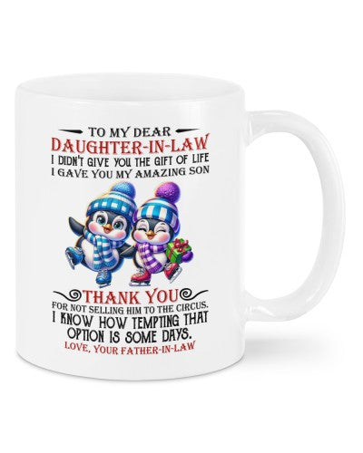 Daughter In Law Mug- mug daughteril circus fatheril deua htte