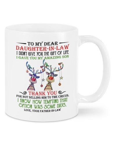 Daughter In Law Mug- mug daughteril deer fatheril daub htteh