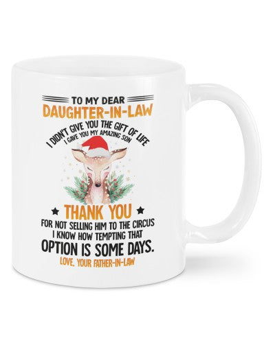 Daughter In Law Mug- mug daughteril thanku fatheril deub htteh