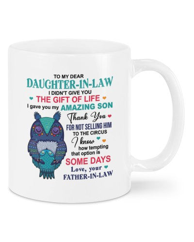 Daughter In Law Mug- mug daughteril owl fatheril daub htte