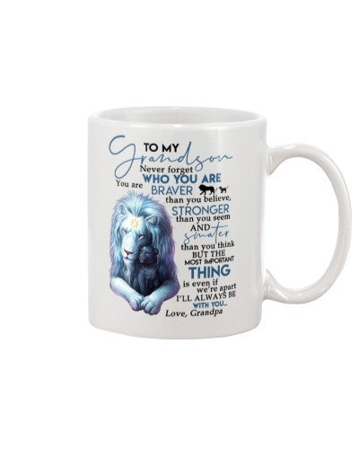 Grandson Mug- grandson stronger smater grandpa ngvt