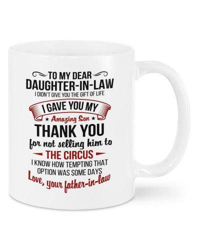 Daughter In Law Mug- mug daughteril was fatheril deub htte