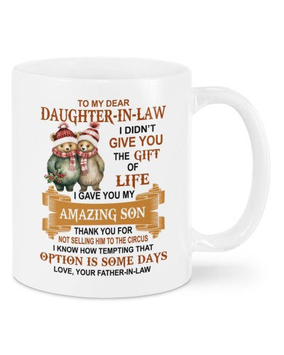 Daughter In Law Mug- mug xmas daughteril option fatheril deua htteh
