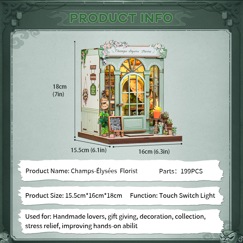Champs-Élysées Florist | CUTEBEE DIY Book Nook Kit |