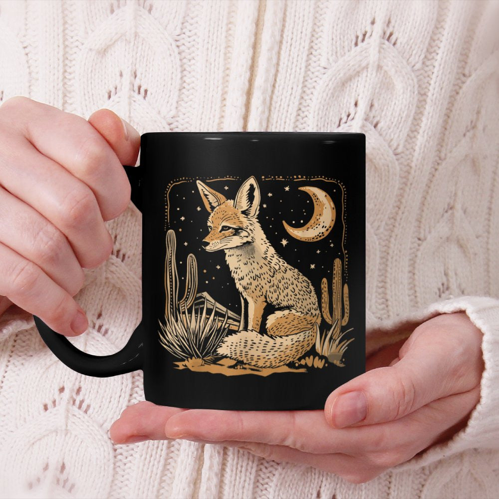 Coyote Desert Nature Scenic Wild Animal South West Cactus Beverage Mug