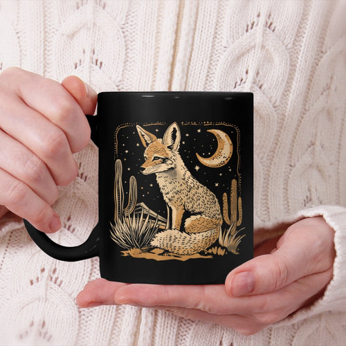 Coyote Desert Nature Scenic Wild Animal South West Cactus Beverage Mug