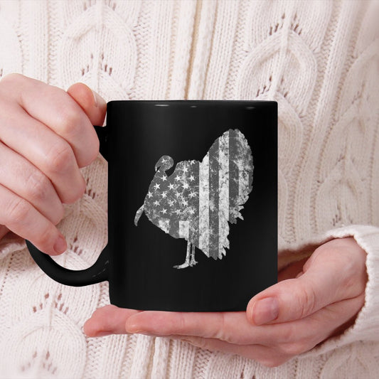 American Flag Turkey Hunting Women Men Beverage Mug