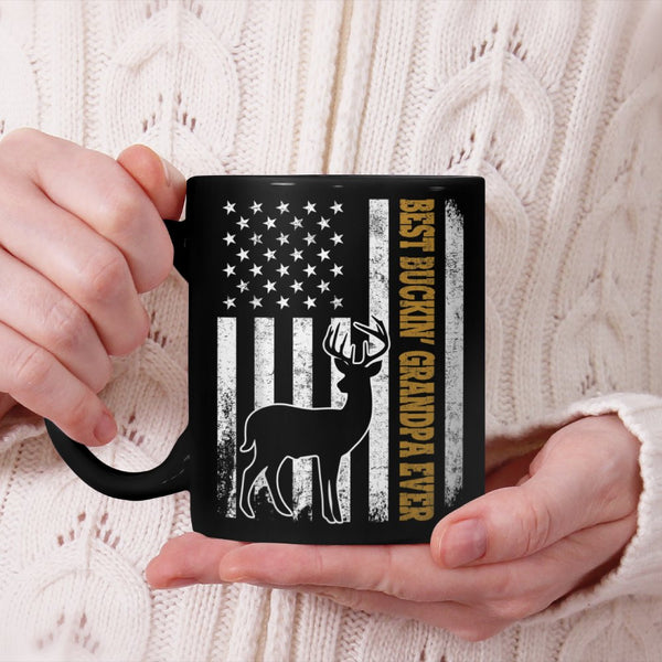 American Flag Best Buckin Grandpa Ever Mug Father Day Beverage Mug