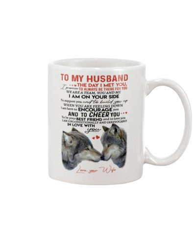 Son mug husband encourage cheer wife ntnm