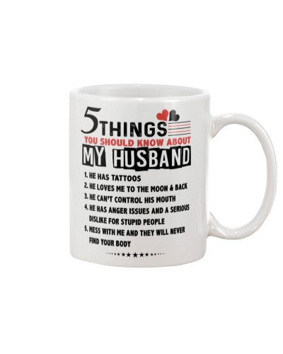 Husband mug 5 things husband cantcontrol tattoos dhub ntmn