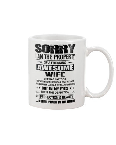 Husband mug sorry wife tattoos property htte