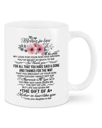 Daughter In Law mug motheril given daughteril dfud htte
