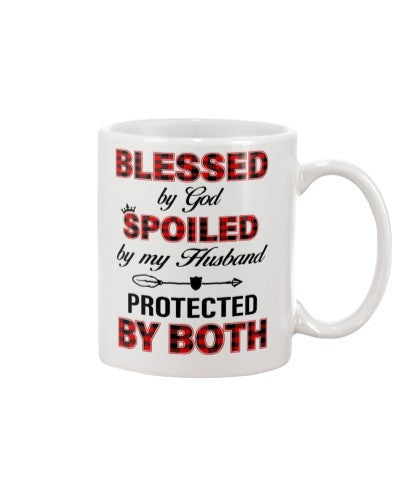Wife mug blessed spoiled husband dfub ngvtt