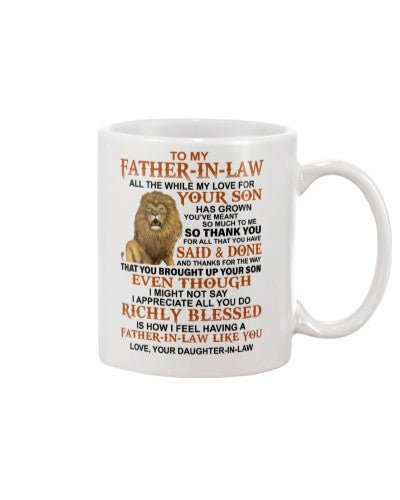 Daughter In Law mug father inlaw thankyou daughter inlaw htte