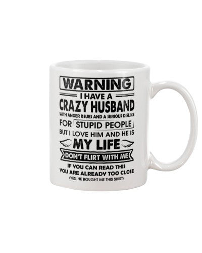 Husband mug warning crazy husband htte