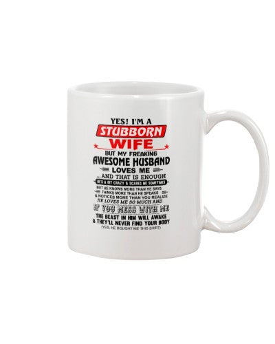 Husband mug tqh wife husband the beast awake