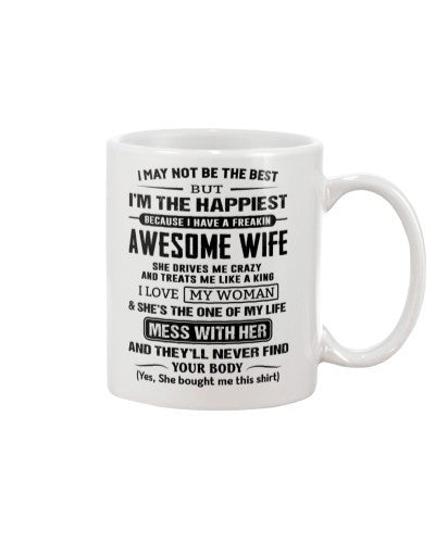 Husband mug tqh happiest wife withher