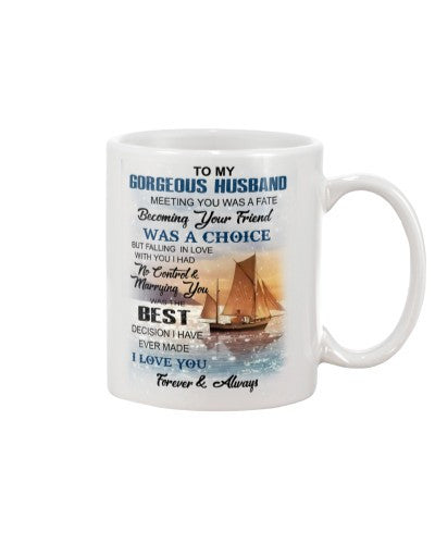 Wife mug gorgeous husband choice htte