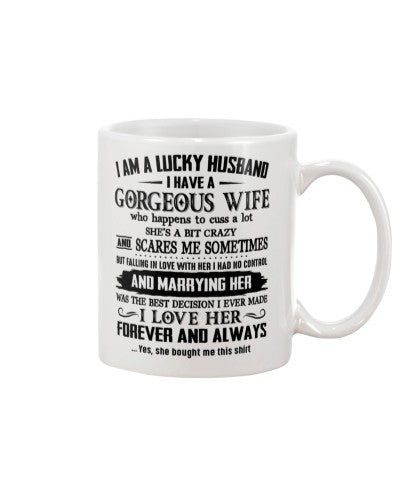 Grandfather mug lucky husband best decision htte
