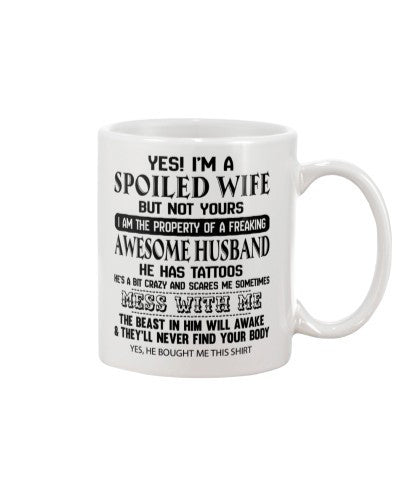 Husband mug spoiled wife husband tattoo mess ngvt
