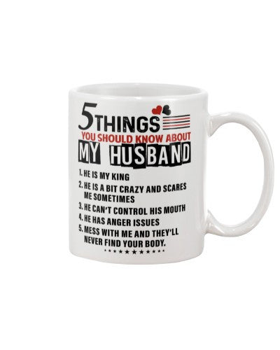 Husband mug 5 things husband bit deue htte