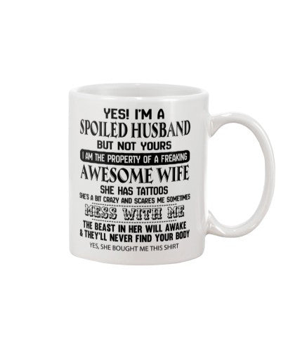 Husband mug spoiled husband wife tattoo mess ngvt