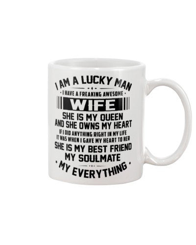 Husband mug luckyman wife bestfriend everything htte