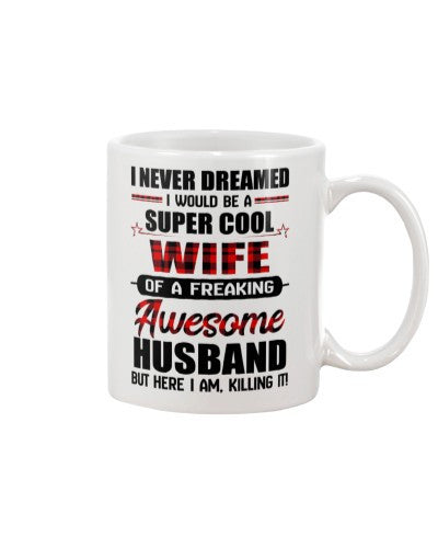 Husband mug super wife awesome husband dauc trth