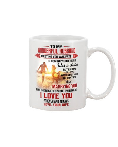 Wife mug tqh woderful husband wife