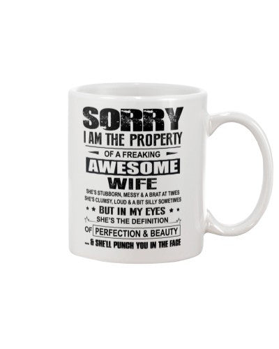 Wife mug sorry wife property punchu htte