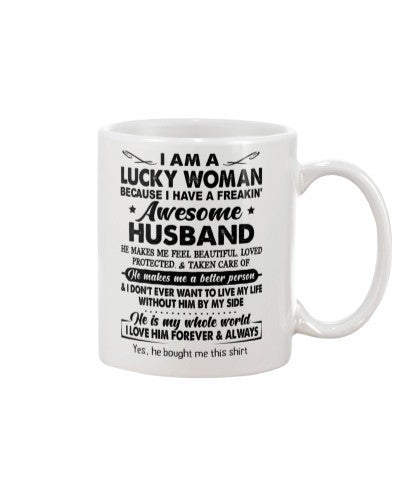 Wife mug tqh lucky woman husband bihaf