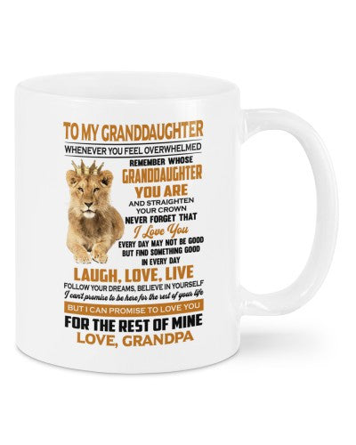 Granddaughter Mug- mug granddau crown grandpa daua htteh