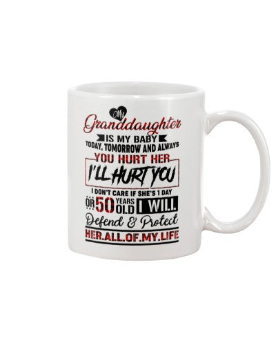 Granddaughter Mug- granddau my baby always dgub bth ngvt