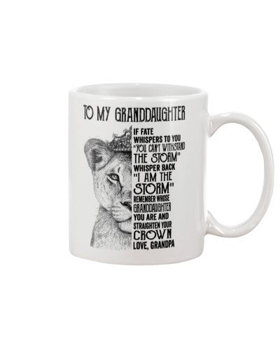 Granddaughter Mug- granddau crown grandpa ddub ngnh