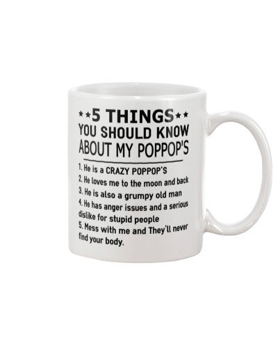 Granddaughter Mug- 5 things know poppop s ddud ngvtt