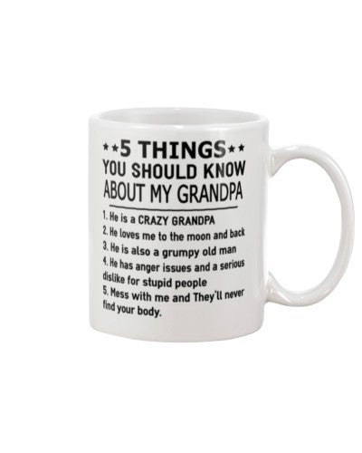 Granddaughter Mug- 5 things know grandpa ddub ngvtt