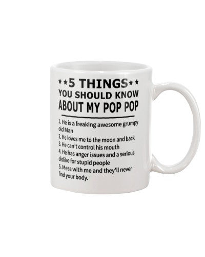 Granddaughter Mug- 5 things know old man poppop htte