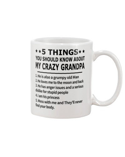 Granddaughter Mug- granddau 5 things know grandpa ngvt